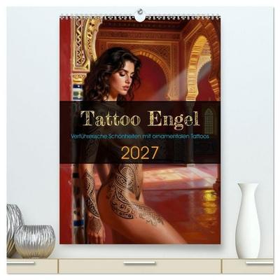 Tattoo Engel (hochwertiger Premium Wandkalender 2027 DIN A2 hoch), Kunstdruck in Hochglanz