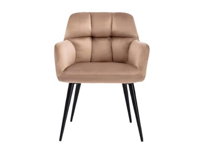 Vente-unique - Stuhl 2er-Set Pega - Samt Beige Weicher Samtbezug Hoher Sitzkomfort durch die gepolsterte Sitzfläche