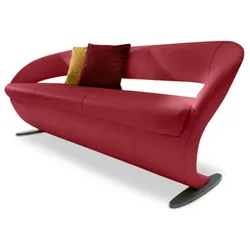 Komfort & Wohnen Solobank Wave Leder Rot 204 cm