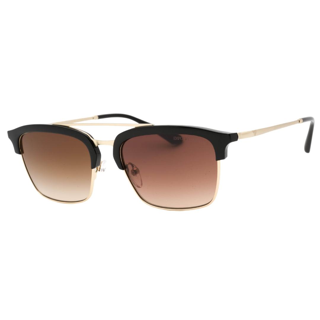 Emporio Armani Sonnenbrille mit mattem, hellgoldenem Rahmen und braunen Verlaufsgläsern - Gold