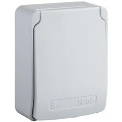 Schneider Electric 81144 Anbausteckdosen, grau, 2p+E, 10/16A, 250 V, England, IP65