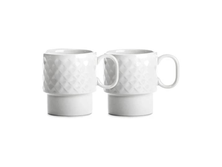 Sagaform Mugs à café Coffee & More lot de 2 Blanc