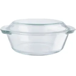 KHG Auflaufform mit Deckel 2 0 l   , transparent/klar , Glas , Maße (cm): B: 23,2 H: 10,5