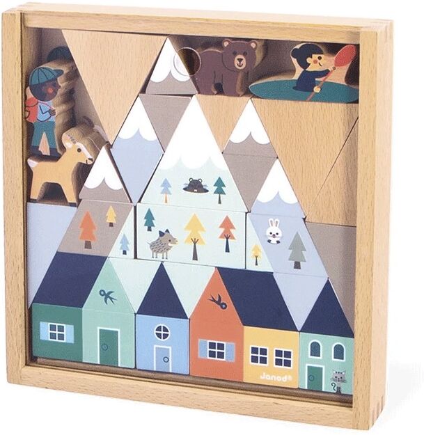 Set de 35 cubes en bois Vallée blanche Cross Roads - Janod
