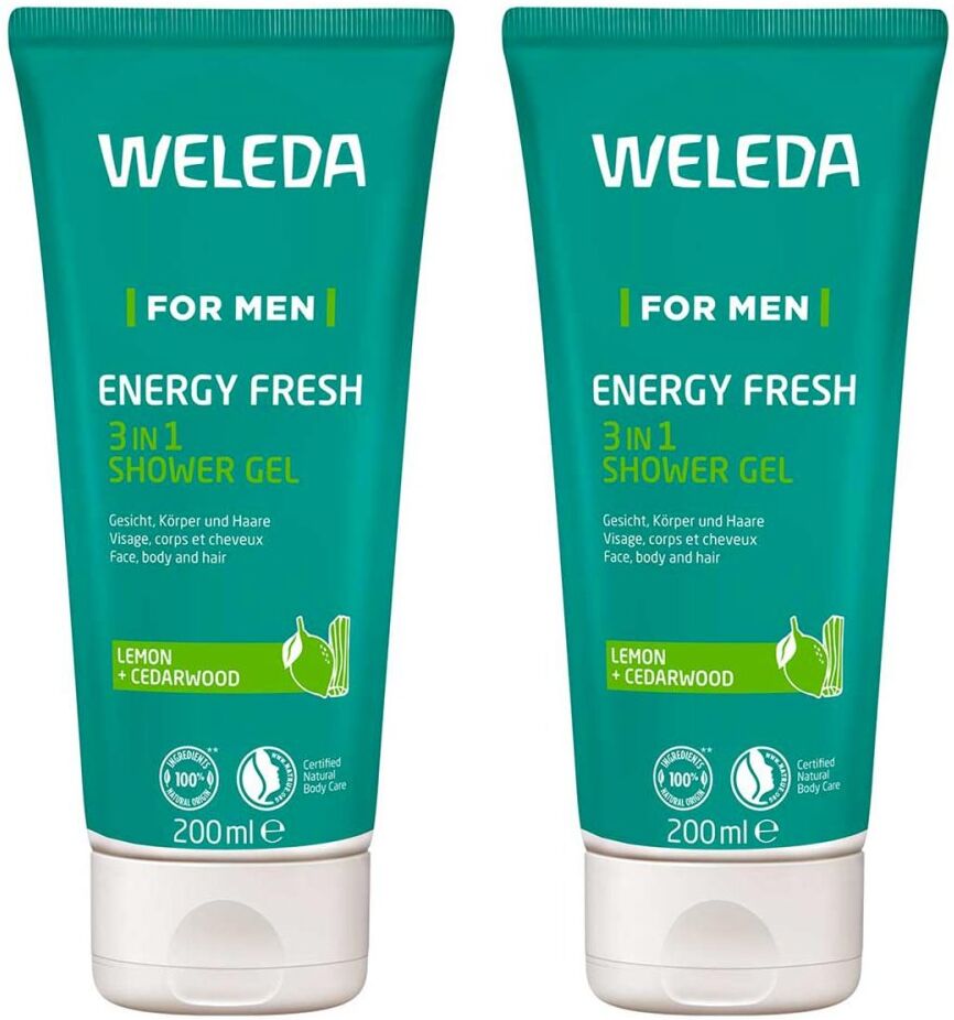 Weleda For Men Energy Fresh 3in1 Shower Gel 2x200ml