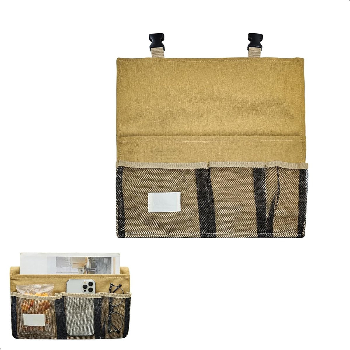 Praktische Bed Organiser met Meerdere Compartimenten voor Loftbedden en Nachtkastjes