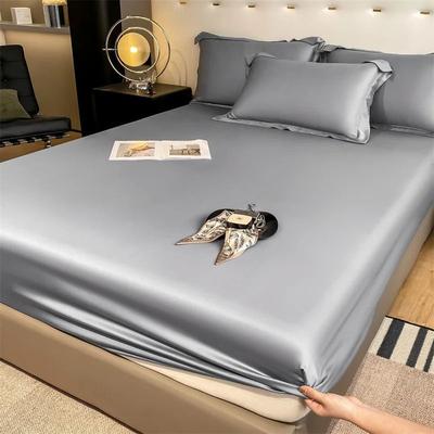 Uplift Picks Mulberry Silk Fitted Sheet Soft Elastic Silk Mattress Cover gray 180x200x25cm