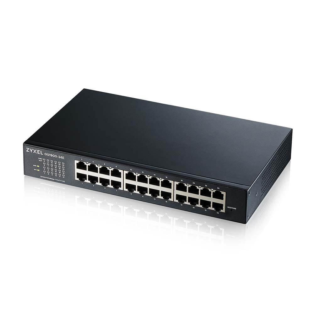 Zyxel Switch 24-Port Gigabit Ethernet 0dBA Smart Managed GS1900-24E-EU0103F