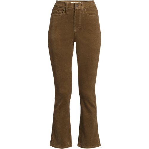 Knöchellange Feincord-Schlaghose High Waist für Damen in Petite-Größe, Damen, size: petite, Braun, Baumwoll-Mischung, by Lands' End