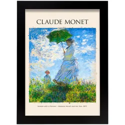 POSTER Frau Mit Regenschirm A4 Schwarzer Rahmen
