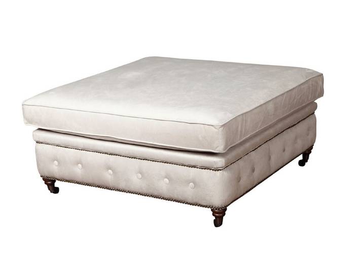 JVmoebel Fußhocker Chesterfield Lounge Hocker aus Kunstleder und Textil (1 St., Fußhocker), Made in Europa