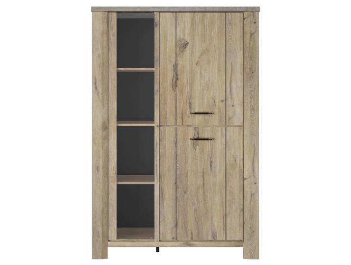Vaisselier 4 portes effet bois chêne clair