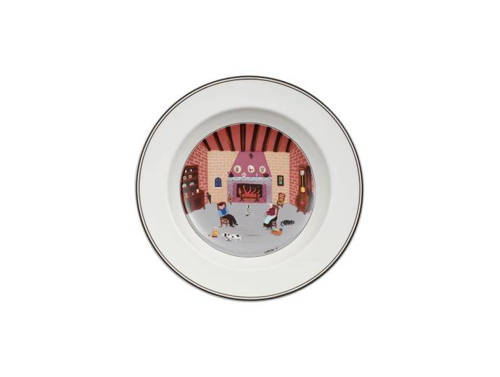 Suppenteller VILLEROY & BOCH Suppenteller Kamin Design Naif ø 21 cm bunt , bunt, Speiseteller, Suppenteller
