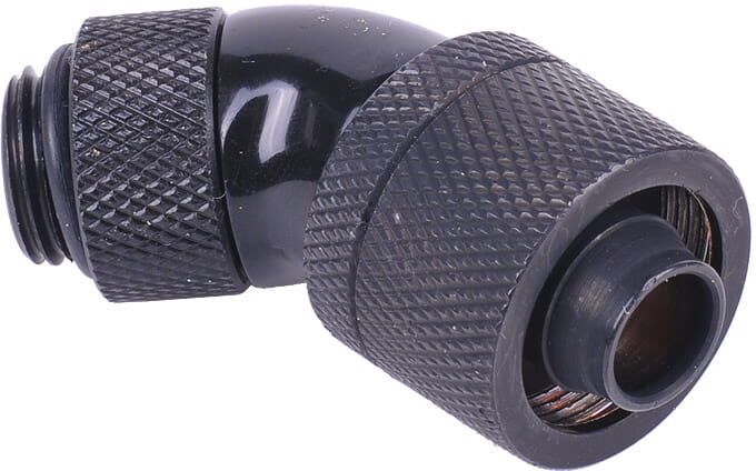Alphacool HF 16/10 Anschraubt&uuml;lle 45&deg; drehbar G1/4 - Deep Black