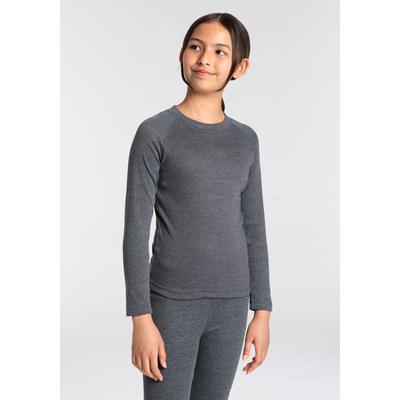Thermounterhemd HEATKEEPER, Jungen, Gr. 140/146, N-Gr, grau (anthrazit, meliert), Obermaterial: 50% Baumwolle, 50% Polyester, unifarben, Rundhals, Unterhemden Thermounterhemd, Thermoshirt für Jungen und Mädchen