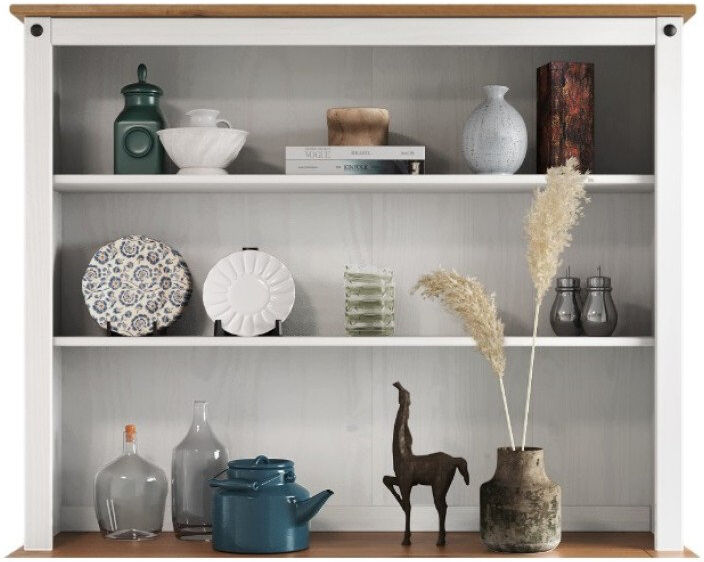 Brambly Cottage 125 cm W Dining Hutch White 100cm H X 125cm W X 27cm D