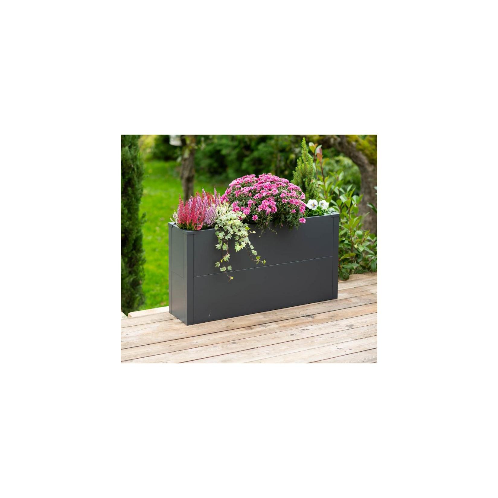 Westmann Metall Pflanzkübel Talus L Anthrazit 25x100x52cm