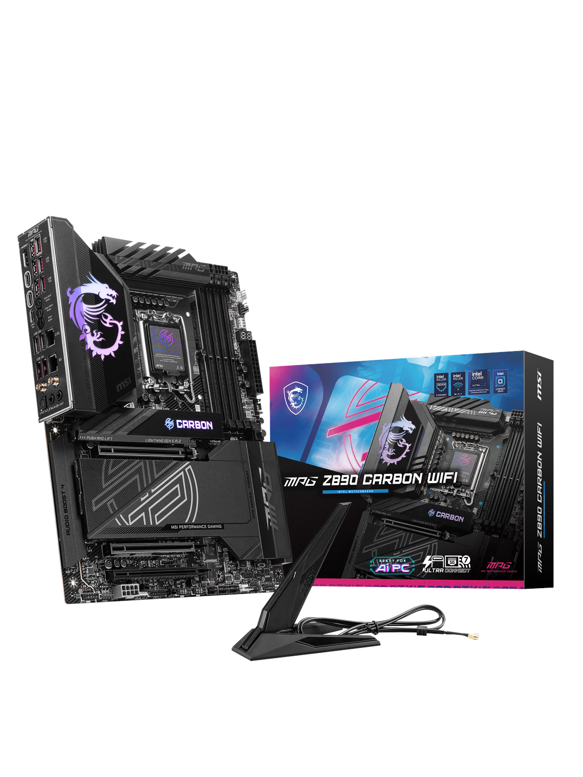 MSI MPG Z890 CARBON WIFI Mainboard - Intel Z890 - Intel LGA1851 - DDR5 RAM - ATX