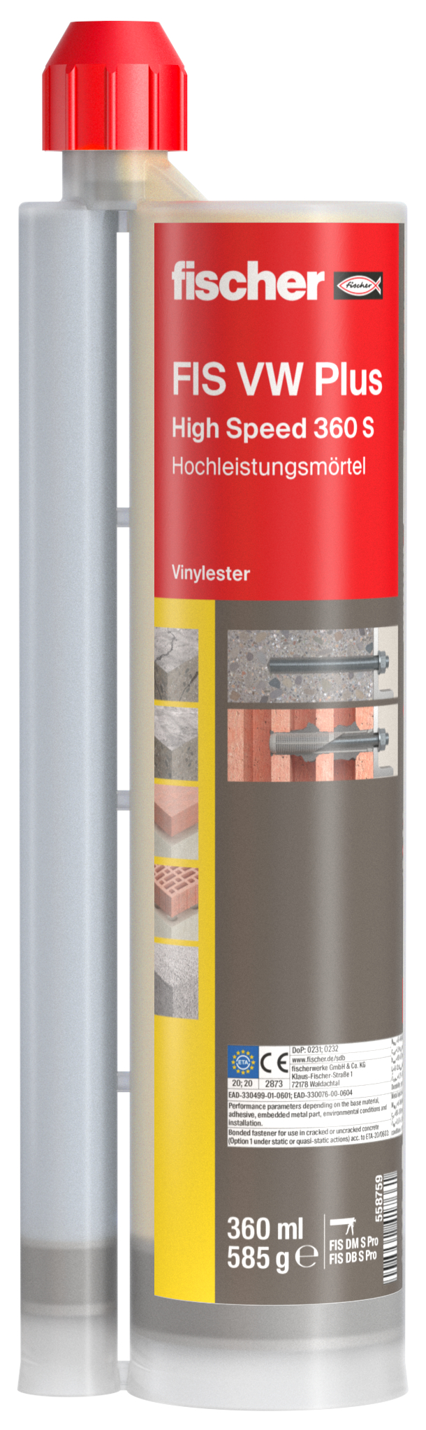 fischer Deutschland Vertriebs GmbH fischer Hochleistungsmörtel FIS VW Plus 360 S 558759