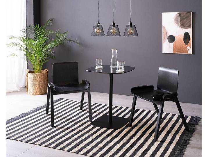 Bistrotisch Finse 60 x 74 x 60cm Schwarz/Eiche Schwarz/Schwarz