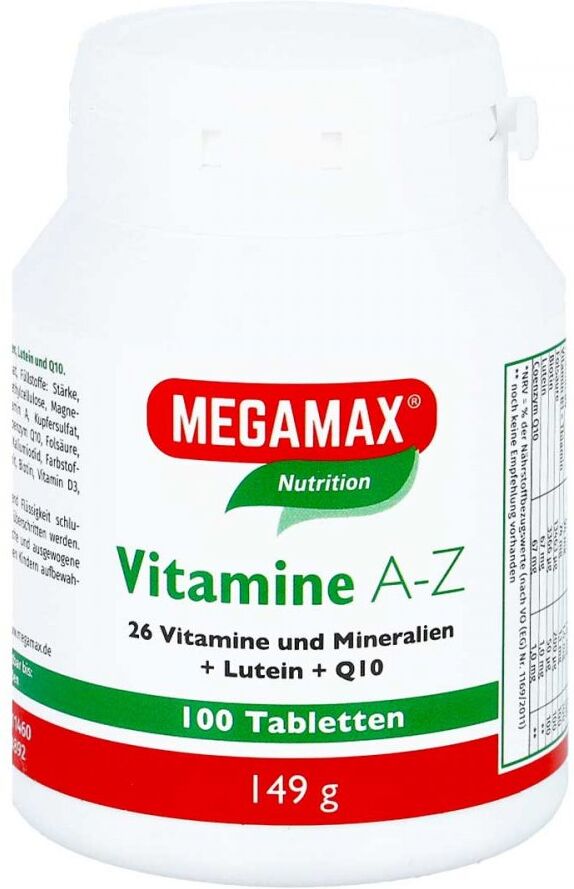 Megamax Vitamine A-z+q10+lutein Tabletten