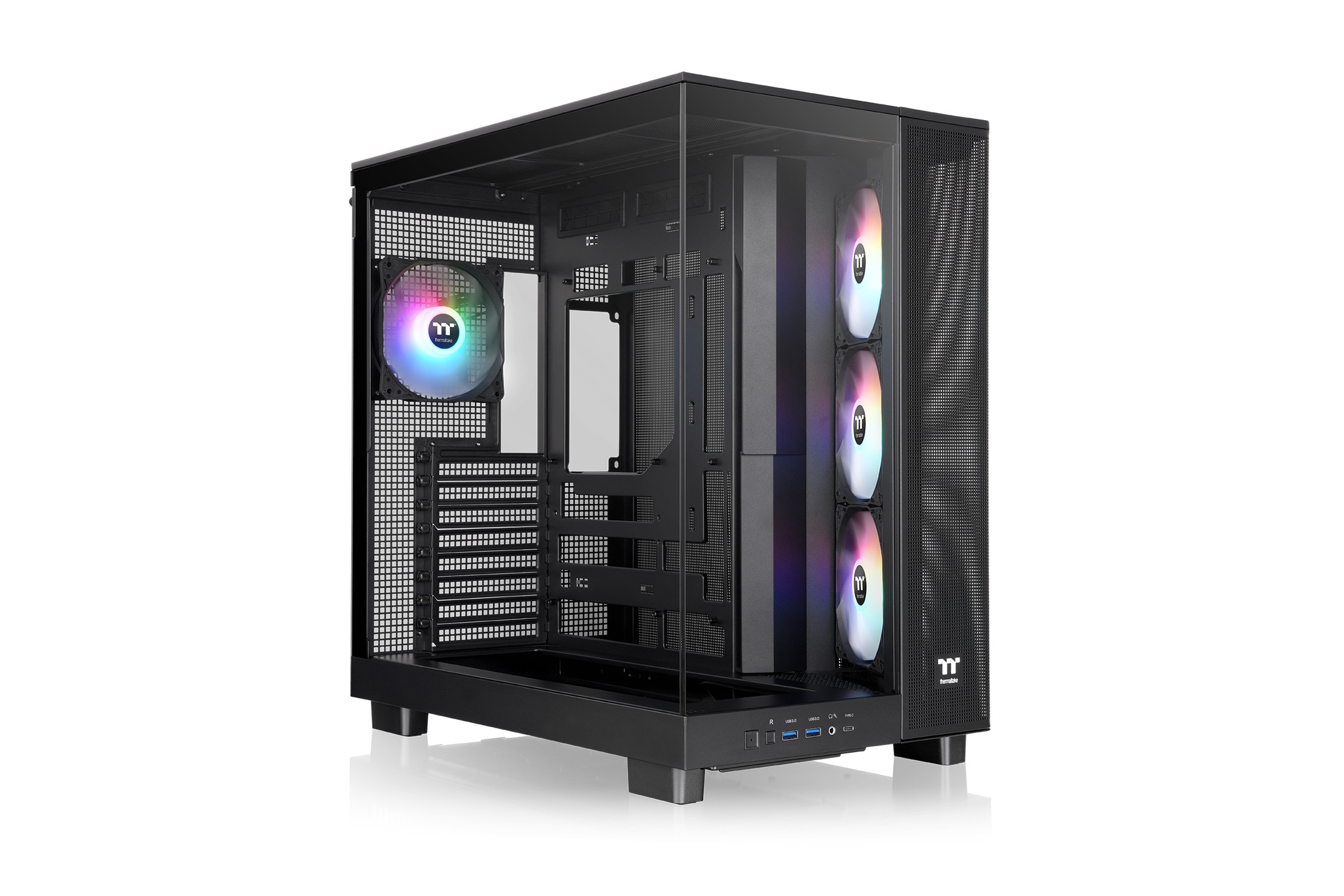 Thermaltake View 380 XL Gaming PC Gehäuse Midi-Tower Schwarz Seitenfenster