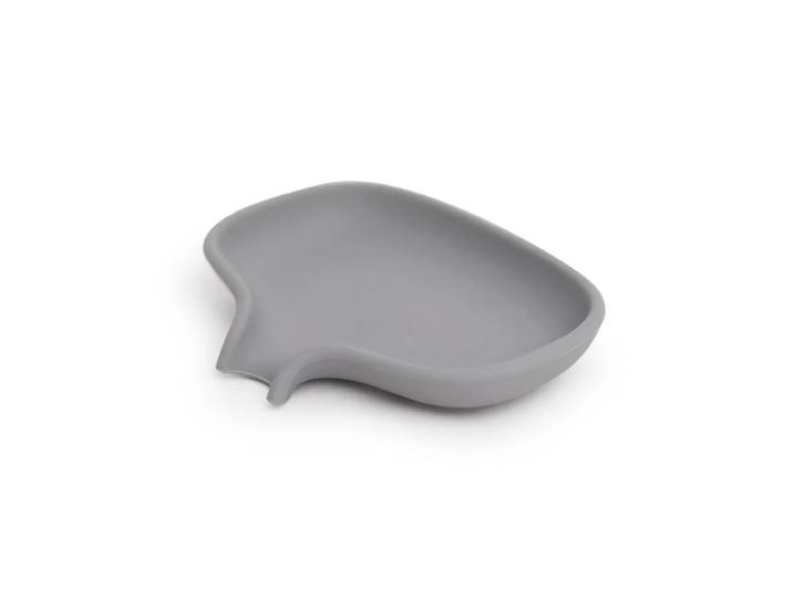 Bosign Support pour savon avec égouttoir silicone Gris