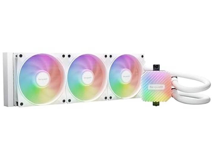 be quiet! Light Loop 360mm White AiO Refroidisseur Liquide CPU AMD/Intel Watercooling Pour Systèmes Overclockés\, Waterblock ARGB\, 3 Ventilateurs Light Wings PWM High-Speed\, Hub ARGB PWM\, Refill Port