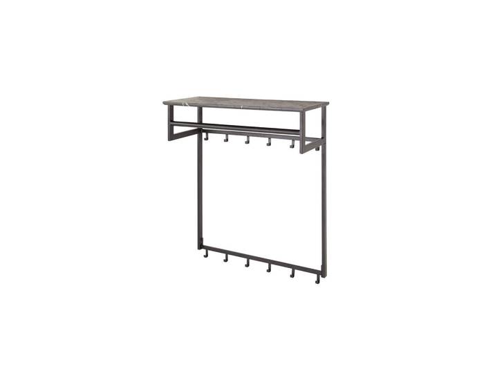 Kawola Garderobe Sesta Grau Kunststoff, Rechteckig, 80x90x30 cm, Garderobe, Garderobenpaneele, Wandgarderobe