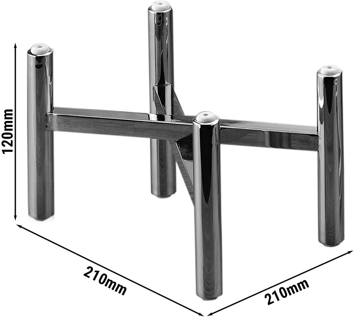 GGM Gastro (3 stuks) Buffetstandaard - RVS - 210x210mm - Hoogte: 120mm zilver