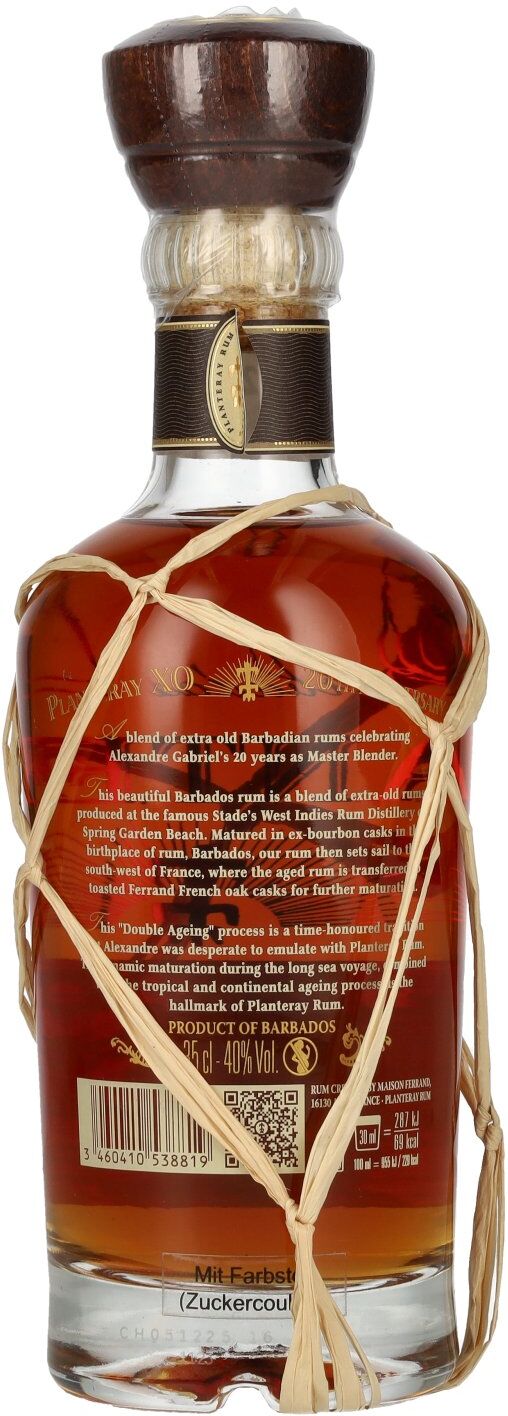Planteray Rum BARBADOS XO 20th Anniversary 40% Vol. 0,35l