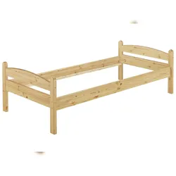 Erst-Holz Einzelbett Bettrahmen 90x200 Kieferbett natur Massivholz Futonbett Rollrost 60.32-09