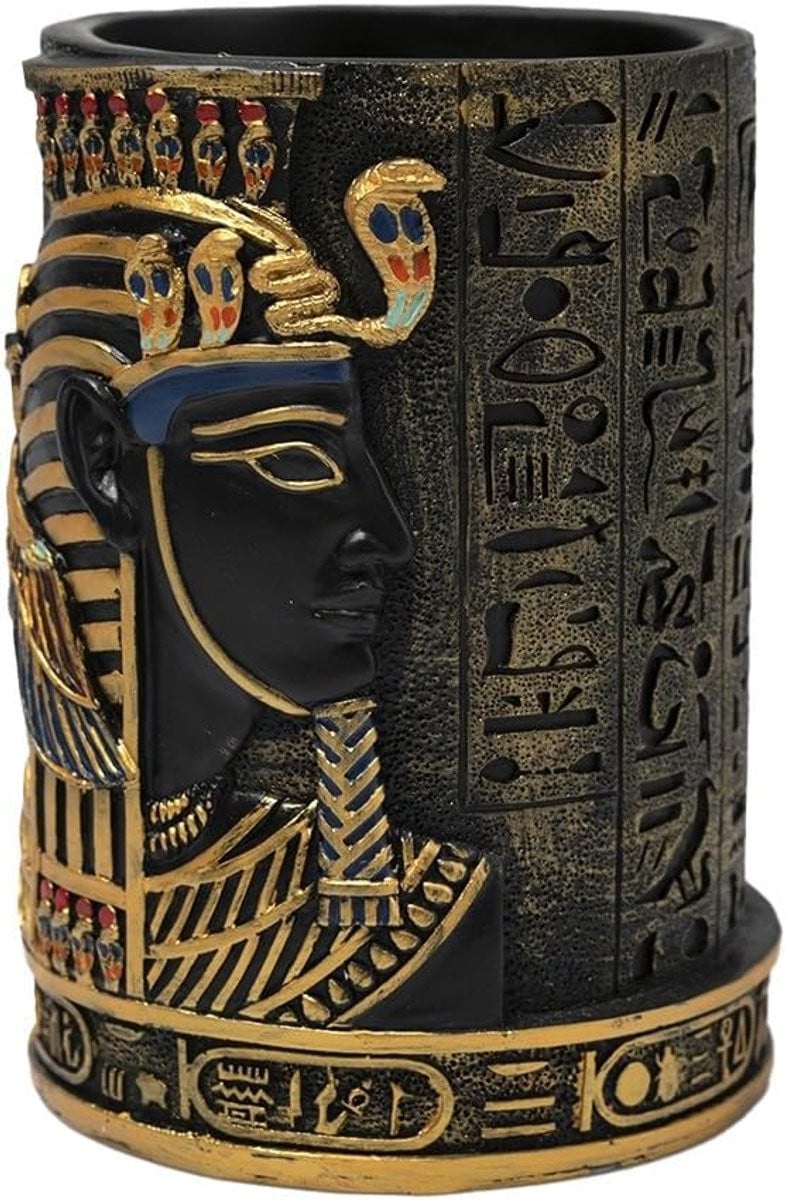 Egyptische Farao Decoratie Beeld - Zwart Antiek Staatssymbool voor op tafel