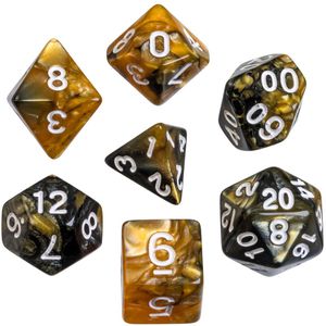 Philos Würfel 7793, Oblivion, gelb, Set, Polyedrische Zahlenwürfel, 7 Würfel, 7 Stück