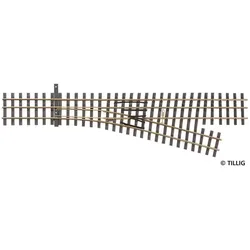 TILLIG 85191 H0 H0e Dreischienen-Schmalspurweiche rechts, Länge 228 mm
