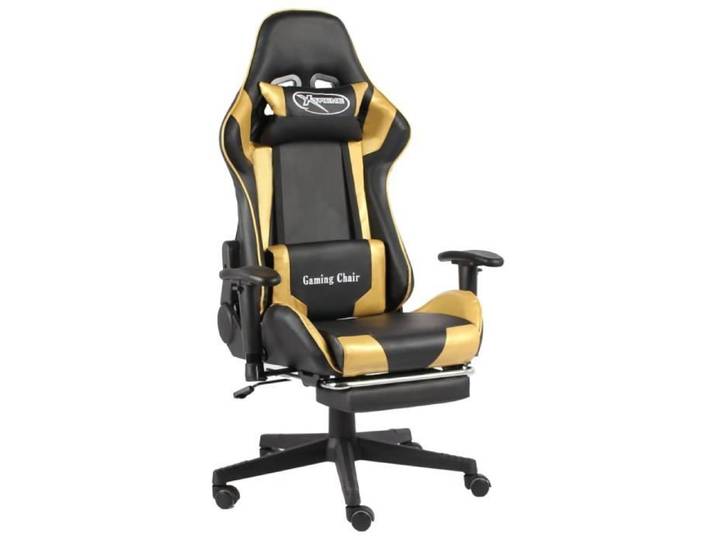 Jill's Fauteuil de jeu pivotante avec repose-pied Doré PVC - Avec repose-pied coulissant FR8447