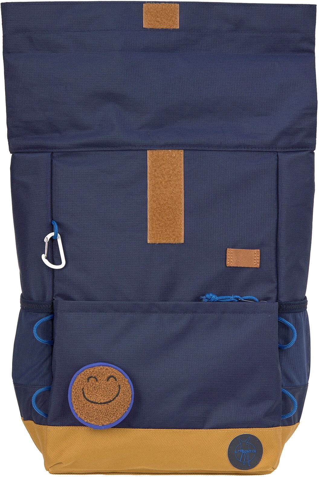 Kinderrucksack LÄSSIG "Little Gang, Medium Rolltop Backpack, navy", Jungen, Gr. B/H/T: 26,5cm x 39cm x 15cm, blau (navy), Polyester, Rucksäcke Kinderrucksack, aus recycelten PET-Flaschen