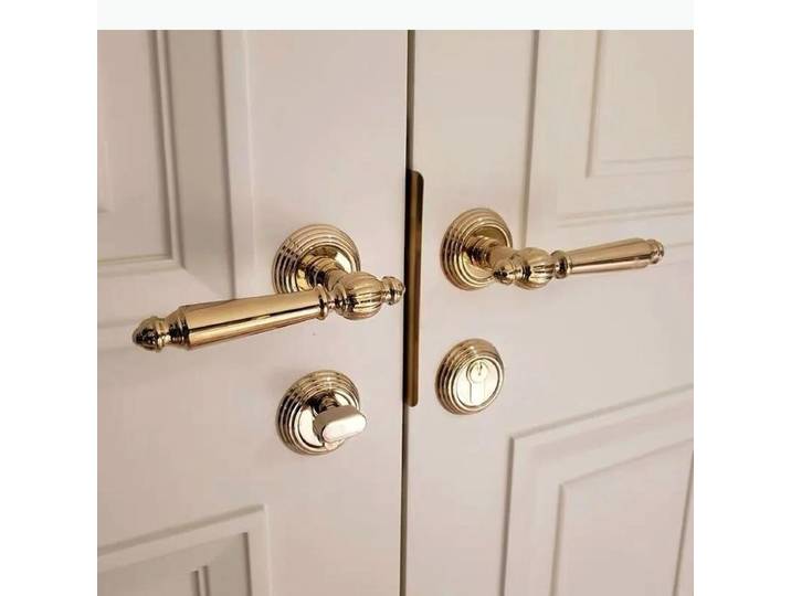 Serrure de porte Double en alliage de Zinc, serrures silencieuses de sécurité pour chambre à coucher, serrure universelle fendue, poignée en bois, accessoires de quincaillerie