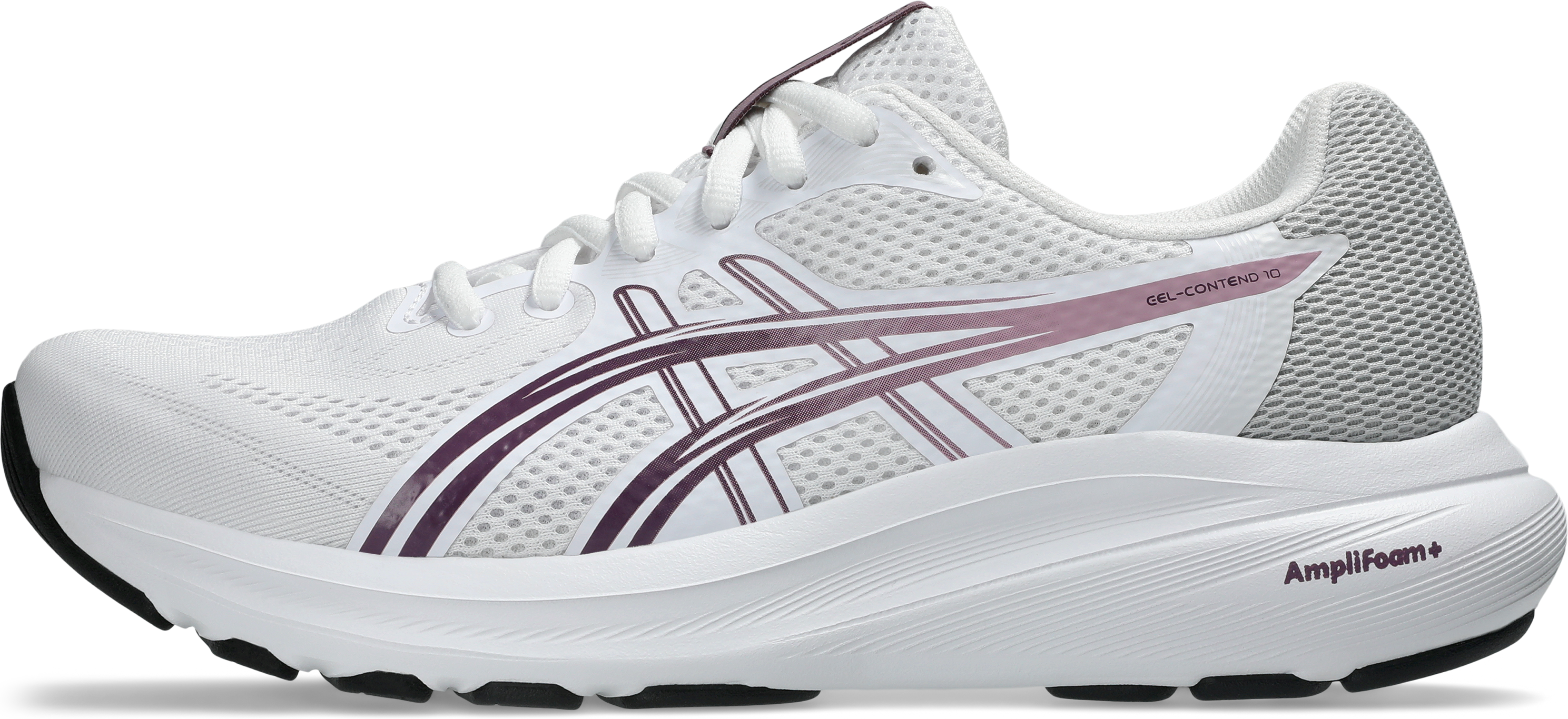 Laufschuh ASICS "GEL-CONTEND 10", Damen, Gr. 42,5, weiß, taro lila, Synthetik, Schuhe Laufschuh weiß, taro lila 42,5