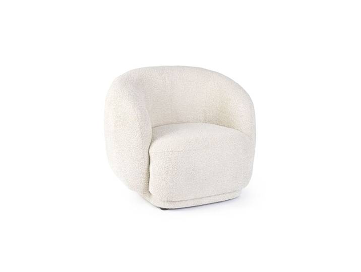 Fauteuil 1 place en tissu bouclette beige