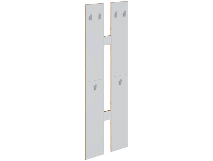 Mid.you Wandgarderobe, Weiss, Honigeiche, Holzwerkstoff, 57x140x20 cm, Garderobe, Garderobenpaneele, Wandgarderobe