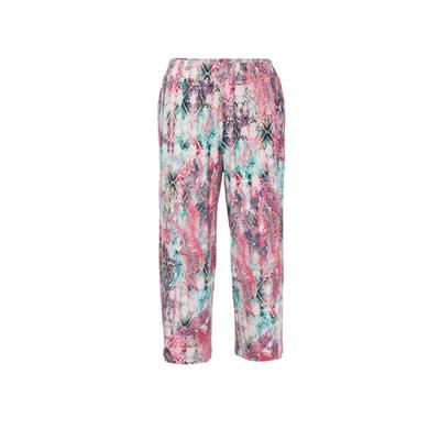 2-in-1-Hose GOLDNER "Kurzgröße Attraktive Druckhose Louisa mit weichem Fall", Damen, Gr. 22, K-Gr, bunt (bunt, gemustert), Obermaterial: 96% Viskose CV. 4% Elasthan EL., normal, Hosen, Rundumdehnbund