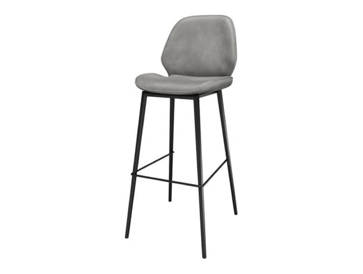 Barstühle Ledersitzfläche, Restaurantbar aus Eisen mit Rückenlehne(Grigio)