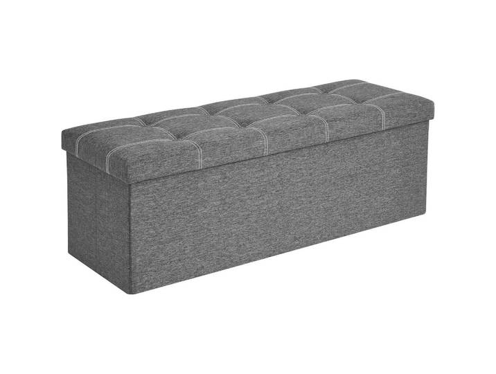 Truhenbank, Grau, 110x38x38 cm, Kleinmöbel, Truhen, Truhenbänke