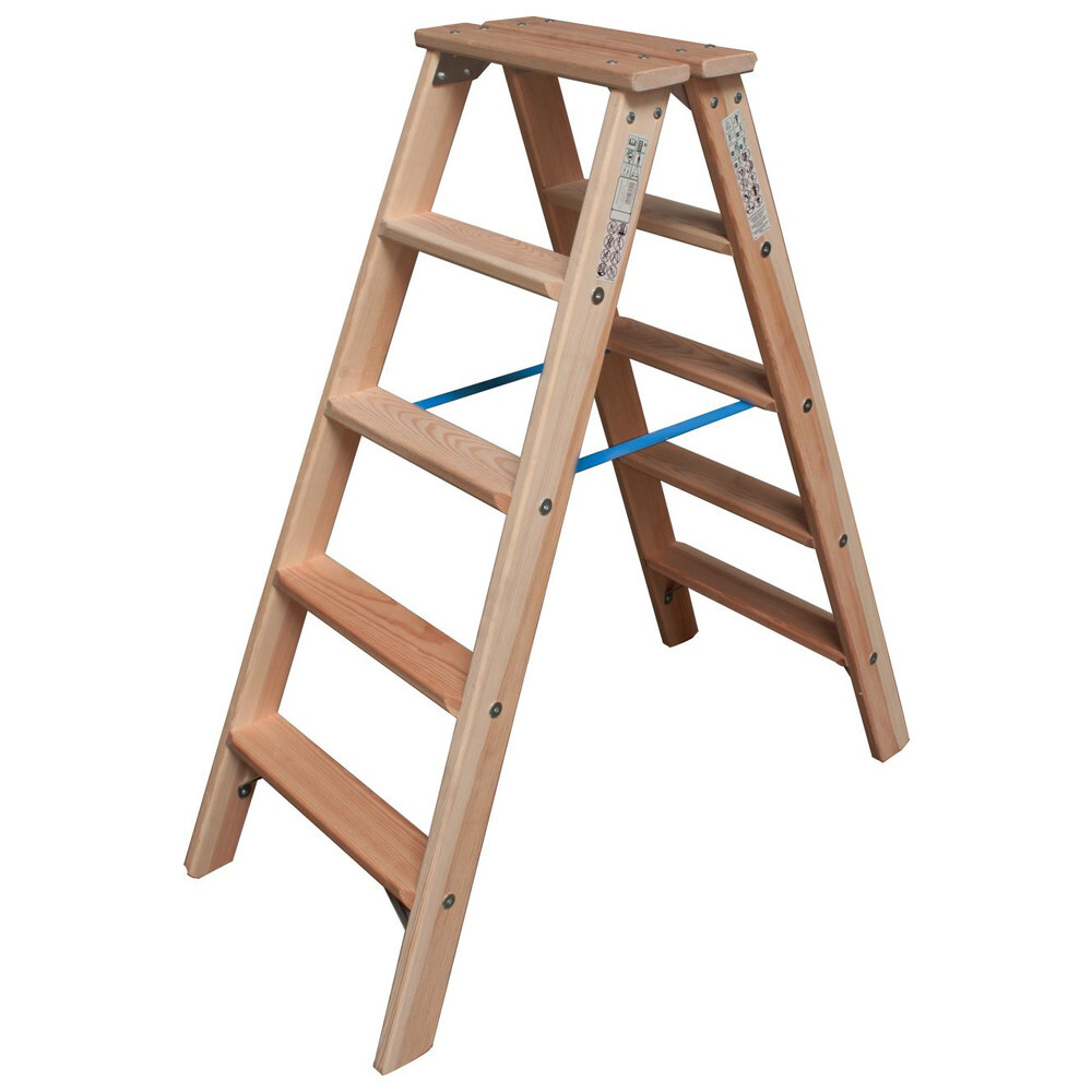 Krause STABILO DoppelLeiter Holz 2x5 Stu. 818423