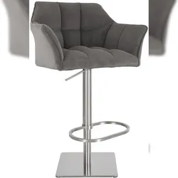 Proregal CHEFGASTRO Barhocker PHILADELPHIA Edelstahl Cord HxBxT 88x64x45cm Cord Taupe Barstuhl