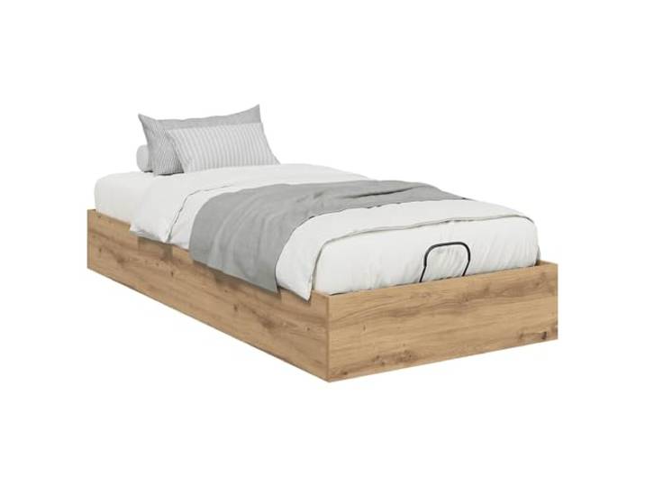 KTHLBRH Ottoman-Bett Eiche Kunsthandwerk 75,5 x 190 cm Technisches Holz, Gasheben, großer Behälter, maximale Belastung 240 kg