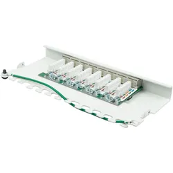Good Connections Patchpanel Desktop Cat. 6, 8-Port, 0,5 HE, STP geschirmt, werkzeugloses Öffnen, Reinweiss (RAL9010), Server Zubehör, Weiss