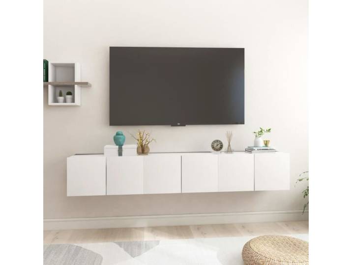 Meubles TV suspendus 3 pcs Blanc 60x30x30 cm 804510