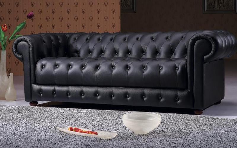 Chesterfield lederen bankset 3+2 zitbanken voor de woonkamer